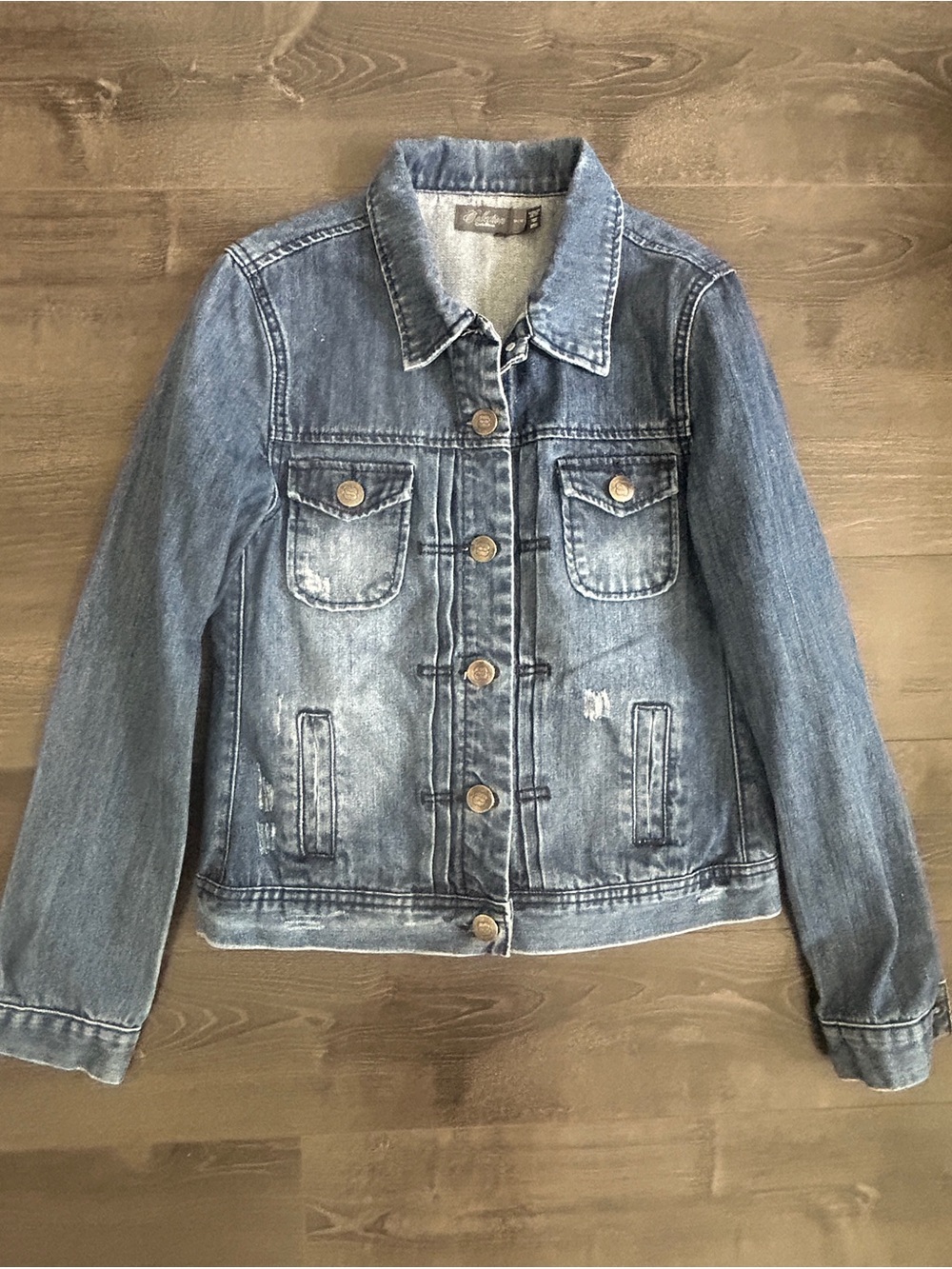 Vintage Costa Blanca Y2K Distressed Denim Trucker Jacket / M (Fits Small